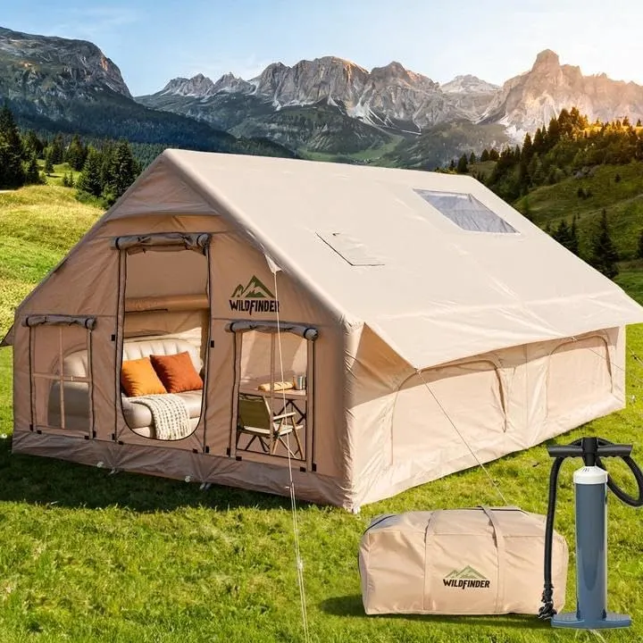 WildFinder Quick Setup Blow Up Tents with Pump